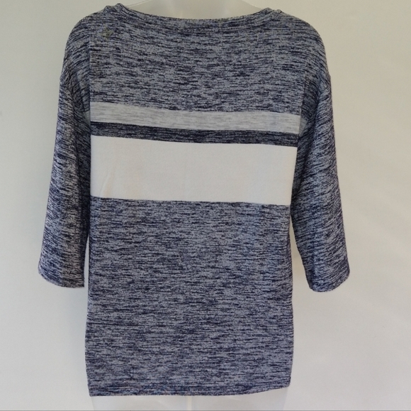 Gap Front Tie Blue White Striped Heathered Sweater XS Relaxed Fit - Picture 6 of 8